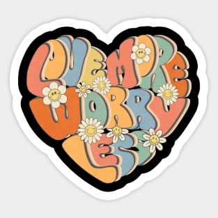 Retro Love More Worry Less Sticker